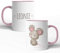 tassenprinter 300 ml Keramik Spruch-Tasse: Maus Stern personalisiert mit Namen – weiß grau rosa – Geburtstag Einschulung Geschenk-Idee/Mug/Cup/Kaffee/Tee