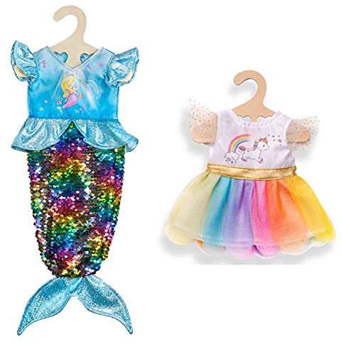 Heless Puppenkleider-Set Meerjungfrau & Einhorn, 2 teilig, Größe 35-45 cm
