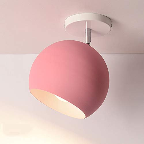Chao Zan Modern Industrial Deckenleuchte Deckenlampe Industrie Kronleuchter Lampenschirm Hänge Pendelleuchten E27,für Flur Eingang Esszimmer Bar Café Schlafzimmer Studie Zimmer Büro.(Rosa)