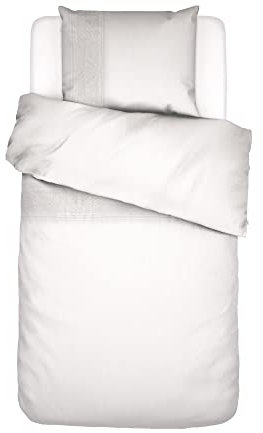 ESSENZA Bettwäsche May Weiß, 155x220 + 1x 80x80 cm - 100% Baumwollpercale 200TC - Uni