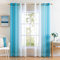 MIULEE 2er Set Voile Vorhang Zweifarbiger Vorhang mit Ösen Transparente Gardine Ösenschal Fensterschal Lichtdurchlässig für Schlafzimmer, 140x225cm, Wasserblau