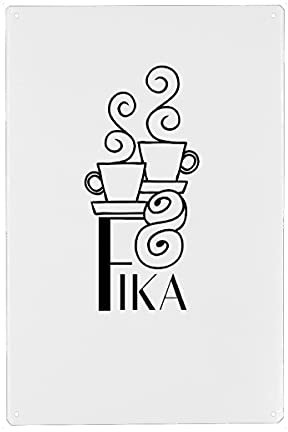 artboxONE Metall-Poster 30x45 cm Typografie Fika Illustration von Künstler blursbyai