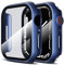 LK 2 Pezzi Cover per Apple Watch Series 7 Series 8 Series 9 45 mm, Vetro Temperato Cover Custodia per iWatch 7/8/9 45 mm, [Durezza 9H] [HD Clear][Senza Bolle] [Anti-Graffio]-blue