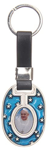 Holyart Porte-Clef Photo Pape François zamac argenté Vieilli