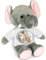 Ocadeau Elefantenkuscheltier mit Foto personalisierbar - Plüschtierelefant angezogen mit einem weißem T-Shirt zum Personalisieren - 21 cm großes Plüschtier zum Selbstgstalten