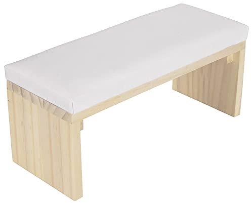 Cojín de Mano para Manicura, Reposabrazos de Uñas de Cuero PU, Reposabrazos de Uñas con Soporte de Madera para el Hogar Y el Salón de Manicura(blanco)