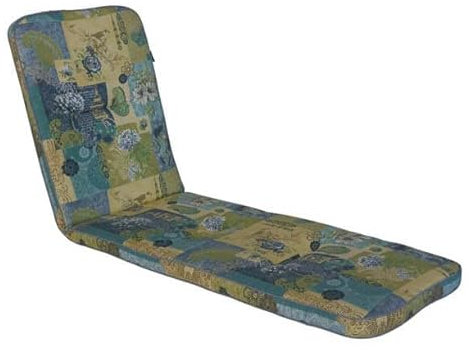 Angerer Freizeitmöbel GmbH Auflage für Gartenmöbel - Liegenauflage Made in Germany (Blau-Gelb-Türkis Gemustert)