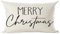 Ramirar Schwarzer Kissenbezug mit Aufschrift Merry Christmas, dekorativer Lendenwirbel-Kissenbezug, für Zuhause, Wohnzimmer, Bett, Sofa, Auto, Baumwollleinen, rechteckig, 30,5 x 50,8 cm