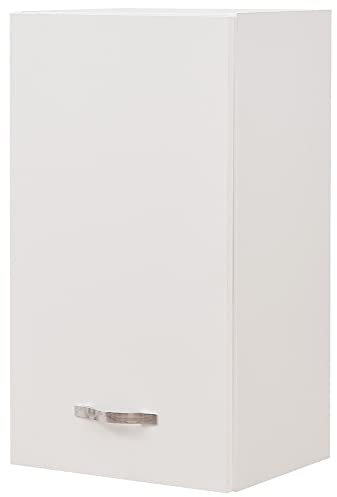 Shally Dogan Armario Colgante de Cocina de Pared, Armario Colgante de Madera con Puerta Individual, 1 Estante y 2 Compartimentos, Armario de Pared Espacioso y Resistente, Color Blanco,40 x 32 x 72cm