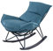 Mingone Schaukelstuhl Wohnzimmer Design Relaxliege Schaukelsessel Modern Relaxssessel Gepolsterter Stuhl für Wohnzimmer Schlafzimmer,Blau