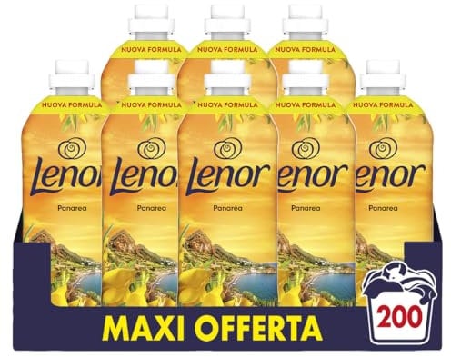 Lenor Ammorbidente Lavatrice Concentrato, 200 Lavaggi (8X25), Atmosfere D'Italia Panarea, Freschezza Di Lunga Durata E Morbidezza Di Origine Vegetale, Lenzuola Profumate Fino A 1 Settimana