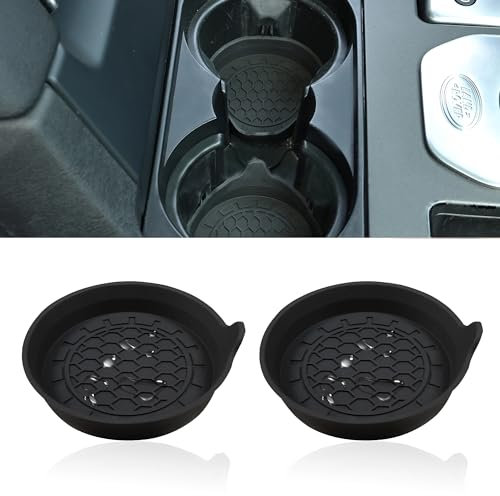 Toiyason Auto-Untersetzer, universeller Fahrzeug-Auslaufhalter, rutschfest, Auto-Innenzubehör, reines schwarzes Getriebe, 2 Stück