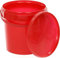 BenBow Eimer mit Deckel 1l rot 100x 1 Liter - lebensmittelecht, stabil, luftdicht, auslaufsicher, geruchsneutral - Aufbewahrungsbehälter aus Kunststoff, mit Henkel - leer