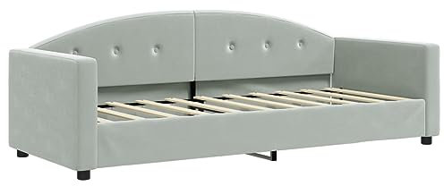 vidaXL Tagesbett, Gästebett 2-in-1, Sofabett Schlafsofa für Schlafzimmer Wohnzimmer, Bettsofa Sofa, Modernes Design, Hellgrau 80x200cm Samt