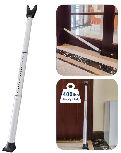 Rerishom Barra de seguridad para puerta, barra de seguridad, cerradura de puerta resistente, tope de puerta para apartamento, habitación de hotel, accesorios de puerta de pantalla, 1 paquete