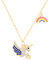 feilok 925 Sterling Silber Einhorn Halskette für Damen Regenbogen Anhänger Kette Damen Halskette Zirkonia Gold