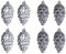 8 Stück Weihnachtskugeln Kunststoff, 9CM Weihnachtskugeln Set, Tannenbaum Zapfen Weihnachtsschmuck Christbaumkugeln für Weihnachtsbaum, Hochzeit, Partys, Urlaub, DIY Dekoration, Grau