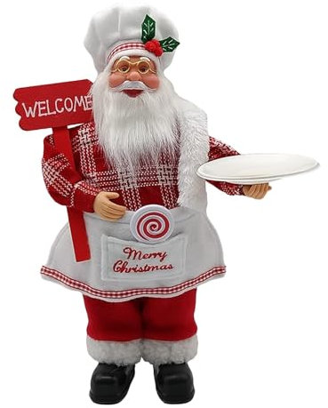 rockible Figuras de Chef Santa, Decoración Navideña para El Hogar, Cocina, Figura de Papá Noel de Navidad