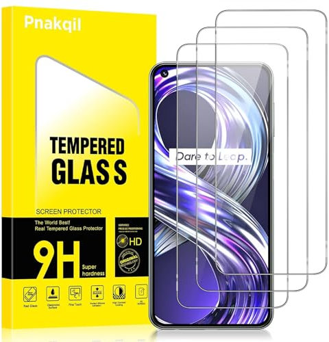 Pnakqil 3 Piezas Protector de Pantalla para Realme 8i 4G Cristal Templado HD 9H Dureza Anti-Arañazos Antihuellas Sin Burbujas Transparente Vidrio Película para Realme 8i 4G