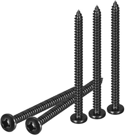 DTGN #12x3 Phillips Pan Head Self-tapping Screw - 25Pack - Black Oxide 304 Stainless Steel Sheet Metal Screws Wood Screws