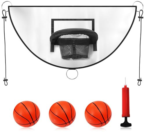 lasuroa Trampolin Basketballkorb, Abreißbarer Rand zum Eintauchen Basketballkorb für Trampolin & Mini Trampolin Basketball für Basketball Liebhaber Kinder Erwachsene für Den Innen und Außenbereich