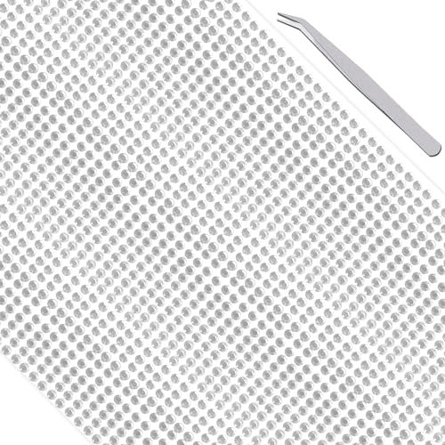 Voarge Lot de 1040 strass autocollants ronds à coller avec pince à épiler, pour bricolage, décoration de vêtements de téléphone portable (argenté, 3 mm)