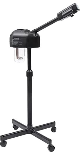 Gesichtsdampfer, 750W Gesichtssauna Ionische Verdampfungstechnologie, Facial Steamer LCD-Bedienfeld, Luftbefeuchter PTC-Heiztechnologie, Verdampfer Ozone mit 600ml Wassertank (Schwarz)