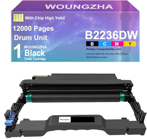 Woungzha Wiederaufbereitete Trommel B220Z00 - Schwarz - Ersatz für Lexmark MB2236i, MB2236dw, MB2236adw, MB2236adwe - Langlebiger OPC, High-End-Laderolle, Anti-Aging-Fähigkeit, Qualitätstonerpulver