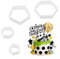 JIYIN Lot de 4 emporte-pièces hexagonaux en forme de ballon de football pour gâteaux de football, décorations géométriques pour gâteaux, sandwichs, gâteaux d'anniversaire, cupcakes