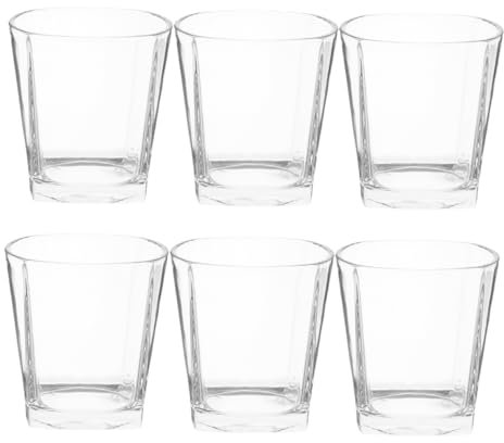 ROMISBABA Juego de 6 Vasos de Whisky de 270 Ml Vasos Cortos para Cóctel Vino Estilo Moderno para Fiestas de Karaoke