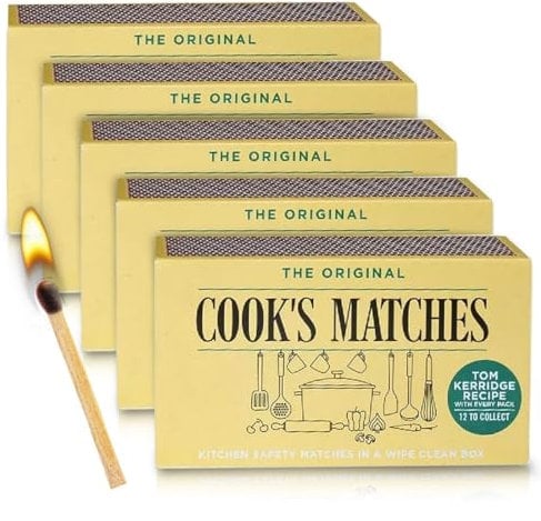 Safety Matches for Home, Camping, BBQ, Fire & Cooking | Long Burning Matches, Standard 4.3cm Size | Ideal for Fireplace, Stove, Grill, Outdoor Use | Pack of 5 Boxes (Total 1100 Matches)