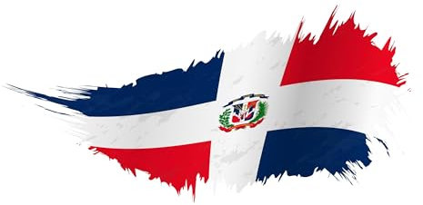 2 pegatinas de la bandera de República Dominicana aerógrafo 8 x 5 cm