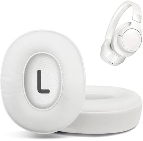 hopopower Replacement Ear Pads for JBL Tune 700(700BT)/ 710(710BT)/ 720(720BT)/ 750(750BT,750BTNC)/ 760(760NC)/ 770(770NC) Wireless Over-Ear Headphones, JBL Earpad Ear Cushions Ear Cups Cover (White)