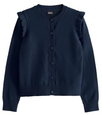 NEXT Mädchen Standard Schul-Strickjacke mit gerüschten Schultern