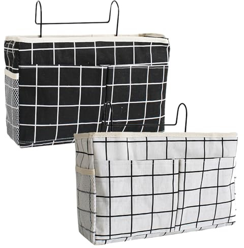 Tablette Lit Mezzanine,XinYouer 2PCS Rangement Table à Langer,Organiseurs Suspendus,Organisateur Etagere Lit Toile Imperméable Panier de Lit Chevet Suspendu,Poche de Lit pour l'école Bureau à Domicile