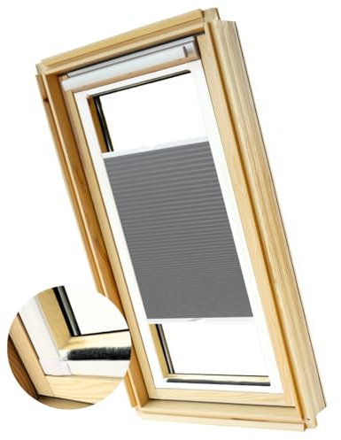 Home-Vision® Dachfenster KassettenPlissee ohne Bohren zum Kleben Plissee mit schiene (FK06 für Graphit)