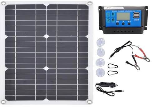 Haofy Contrôleur de Charge Solaire 10 A 12 V 24 V PWM avec Double Port USB et écran LCD pour Camping-Car, Camping, Extérieur – Optimisé pour Les Panneaux Solaires Monocristallins dans Les Systèmes
