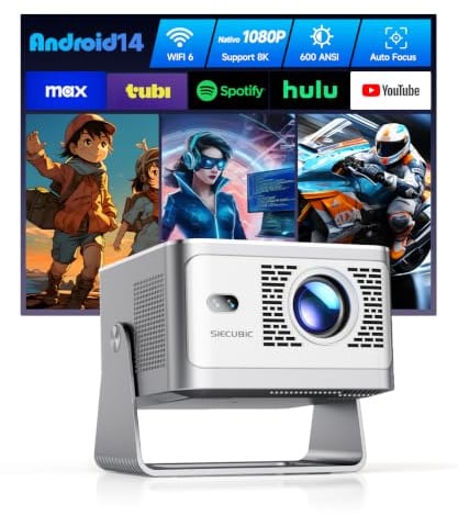 SIECUBIC Vidéoprojecteur Portable 4K Full HD 1080P Mini Projecteur 600 ANSI