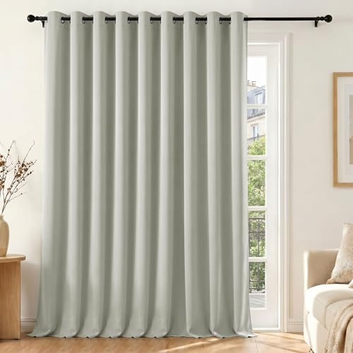 Deconovo Tenda Oscurante da Interno, 300x245 cm, 1 Pannello | Termiche Isolanti Caldo e Freddo, Attenuano i Rumori, Drappeggio Morbido con Occhielli, per Camera da letto, Grigio Ghiaccio
