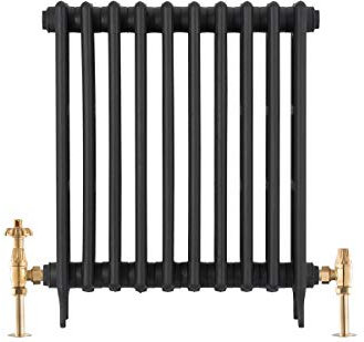 UK-18 OEB Arroll traditional thermoststic radiator valve & locksheild finished in unlaquered Old English Brass with Ornate wheel Head