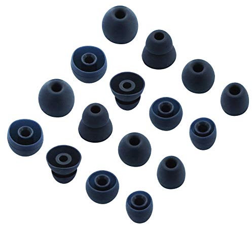 ALXCD Almohadillas de repuesto para auriculares Powerbeats Pro, 8 pares S/M/L/D, 4 tamaños, puntas de silicona suave, apto para Powerbeats Pro (azul marino)