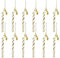 GWHOLE 12 Stück Zuckerstangen Glitzernd Weihnachten Deko Weihnachtsbaumschmuck Weihnachtsbaum Anhänger, Kunststoff, Golden und Silber, 13 cm