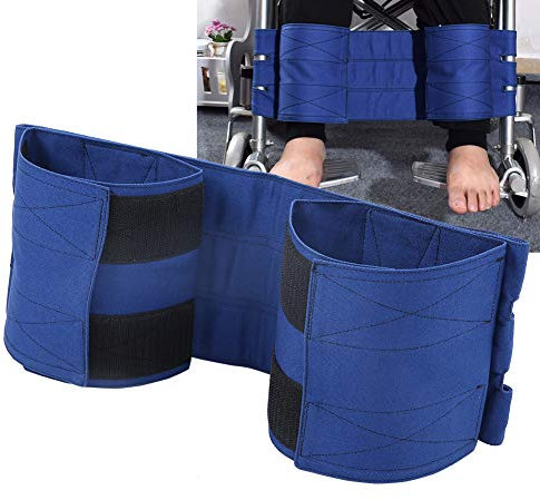 Beinstützgurt Rollstuhlauflage verstellbar Elastisch Baumwolle Beinstütze Verstellbar rutschfest Sicherheitsgurt Universal (Blau)