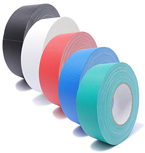 gws 5 Rollen Gewebeklebeband, premium Panzertape in Profi-Qualität mit Natur-Kautschukkleber, Wasserdicht, Breite: 50mm Länge: 50m, Bunt 5 Ro