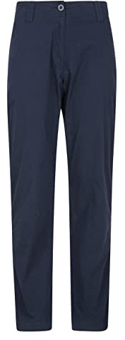 Mountain Warehouse Coastal Stretch Womens Trousers - Long Length, Breathable, Lightweight, Lots of Pockets Ladies Pants - for Walking, Hiking, Outdoors & Trekking Navy (Long Length) Women's Size 8