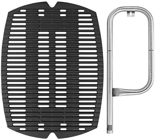 DELSbbq 17 7582 Gussrost und 60040 Grillbrenner für Weber Q100 Q120 Q1000 Q1200 Baby Q 386001 386002 516002 516001 5006001 51060000000000 Grills, Ersatzteile für 7644/7582,60040