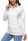 MAGCOMSEN Women's 1/4 Zip Shirts UPF 50+ Long Sleeve T-Shirt Quick Dry Sun Protection Fishing Hiking Rash Guard Tops White