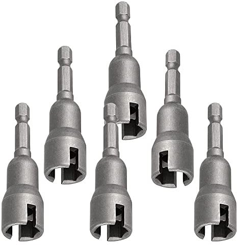 Eyech 6pcs Power Wing Nut Driver Set, Hurricane Wingnut Drivers Eye Bolt Drive Drill Bit Socket Wrenches Tools Set 1/4 Hex Shank for Panel Nuts Screws Eye Q-Hanger C Hook Bolt