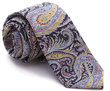 Cencibel Smart Casual Krawatte Liberty Felix And Isabel 40th Marineblau Kaschmir himmlisch und vergoldet, marineblau