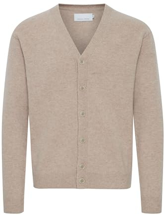 CASUAL FRIDAY Men's CFKARL Lambswool Cardigan Sweater, Silver Mink Melange (1713121), 3XL